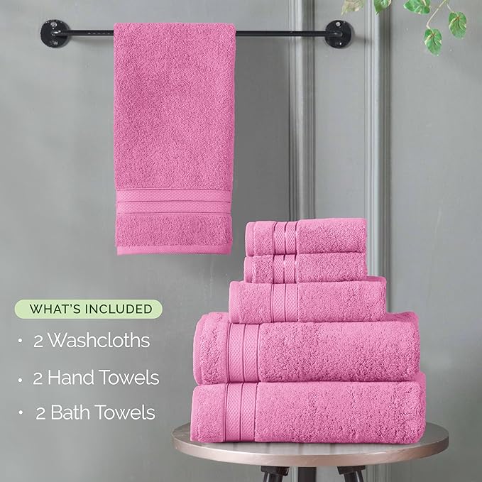 Elegant Comfort Luxury 6-Piece Towel Set, Premium Soft 100% Turkish Cotton - Image 4