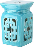 Safavieh Castle Gardens Collection Beijing Filigree Antique White Glazed Ceramic Garden Stool - Image 2