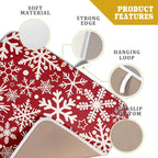 Christmas Dish Drying Mat for Kitchen Counter 16x18 Dark Red Snowflake Winter - Image 4
