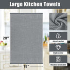 Homaxy Premium Kitchen Towels, Large Cotton Kitchen Hand Towels, Flat and Terry - Image 9