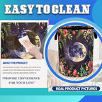 Moon Flowers Laundry Basket Beautiful Night Oxford Cloth Laundry Hamper - Image 7