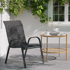Patio Dining Chairs Set of 6, Outdoor Stackable Dining Chairs High Back, Patio Furniture for Backyard, Porch, Garden, Poolside (Dark Grey) - Image 7
