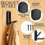 4PCS Folding Coat Hooks, 4 Folding Coat Hooks, Flip Down Heavy Duty Hooks Robe - Image 3