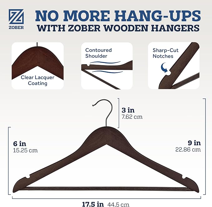 ZOBER Wooden Hangers - Image 3