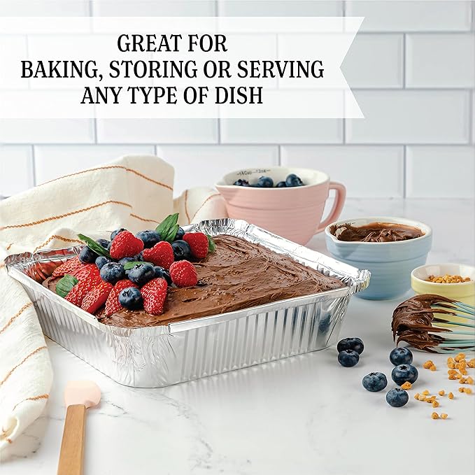 PLASTICPRO Disposable 9'' X 9'' X 2'' Inch Square Aluminum Tin Foil Baking Pans - Image 2