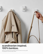 LARHN White Wall Hooks, Wall Mounted Coat Hooks - Image 2