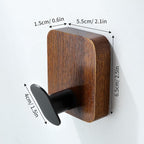 DELITON Wooden Wall Hooks, 4 Pack Acacia Adhesive Towel Hooks Sticky on - Image 5