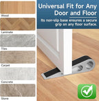 2 Pcs Heavy Duty Door Stopper for Bottom of Door, Aluminum & Rubber Door Stop - Image 4