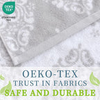 Gray Wash Cloths, Jacquard Washcloths 6 Pack 13"x13" - Image 3