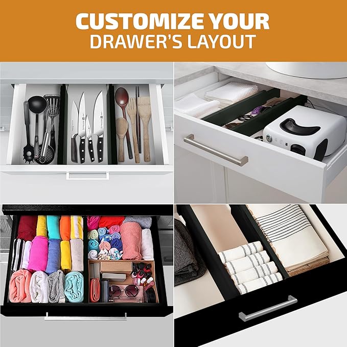 6 Pack Bamboo Drawer Dividers - Image 3