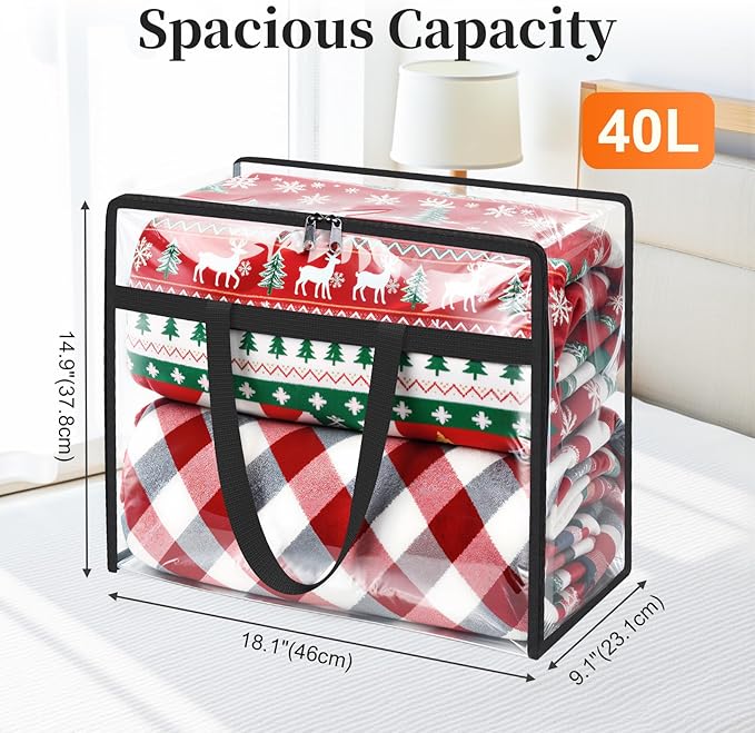 Clear Storage Bags, 4 Pack Under Bed Storage and Closet Organizers Containers - Image 3