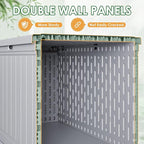 Devoko 260 Gallon Double-Wall Deck Box with Divider, Side Handles, Resin Outdoor Large Storage Box Waterproof and Lockable for Patio Furniture, Garden, Pool (Grey, 260 Gallon) - Image 4