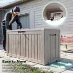 75 Gallon Waterproof Outdoor Storage Box,Resin Deck Box,Lockable Outside Storage Box Container for Patio Furniure,Garden,Pool Tools (75 Gallon,Grey) - Image 5