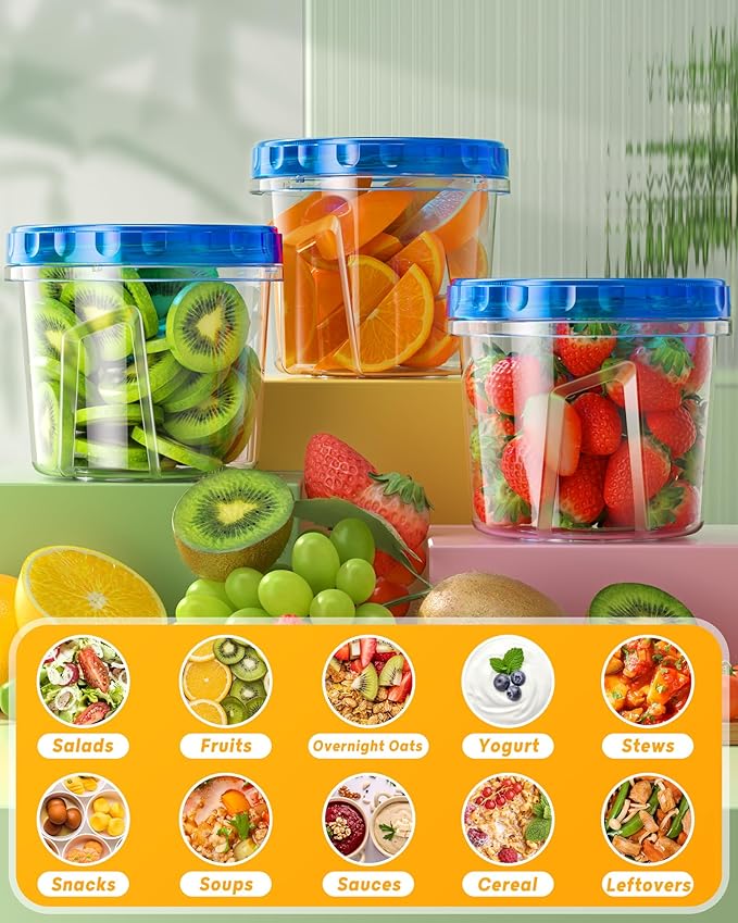 6 Pack-24 oz Freezer Storage Containers, Plastic Food Storage Containers - Image 7