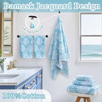Hand Towels for Bathroom, Bath Hand Towel Set of 4, Jacquard Decorative Hand - Image 4