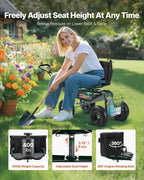 VEVOR Garden Seat with Wheels, Rolling Garden Stool with Height Adjustable & 360° Swivel Seat, 400lbs Weight Capacity, Gardening Cart Bench, Ergonomic Backrest & Tool Storage, for Yard, Patio - Image 2