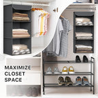 Simple Houseware 3-Shelf Hanging Closet Organizer, Fabric Storage Shelves - Image 6