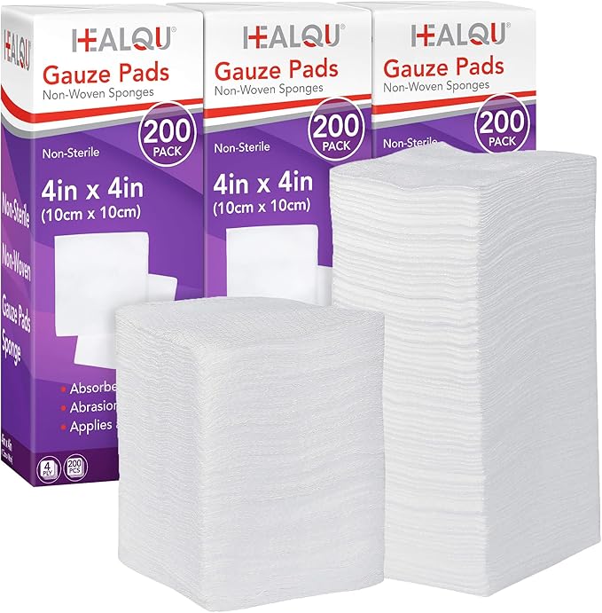 HEALQU 600 Gauze Pads 4x4 by Healqu