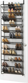 Whitmor 36 Pair Over-The-Door Rack-Gunmetal Gray Shoe Organizer by Whitmor