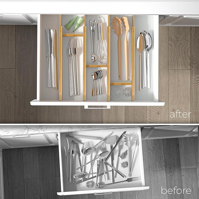 Adjustable Bamboo Drawer Dividers - Image 2