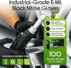Inspire Black Nitrile Gloves HEAVY DUTY 6 Mil Nitrile Chemical Resistant - Image 2