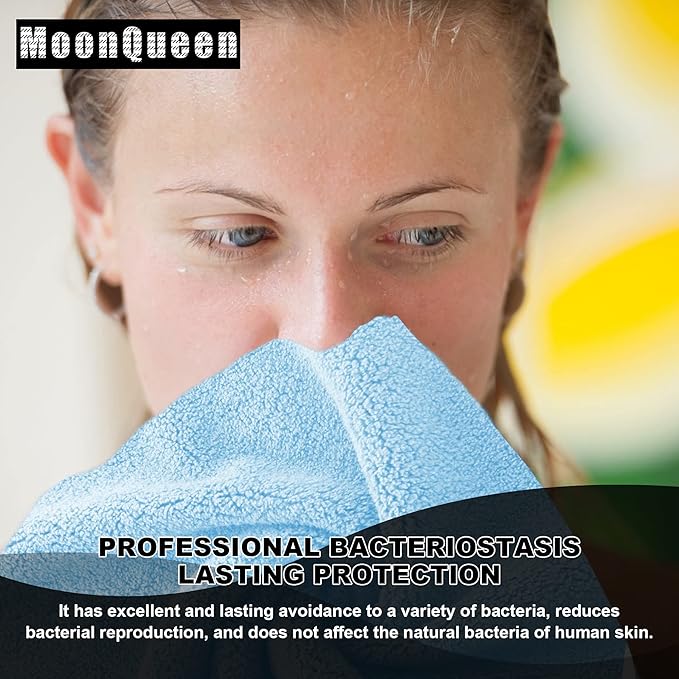 MOONQUEEN Microfiber Facial Cloths Fast Drying Washcloth 12 Pack - Image 6