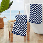 Jacquotha Navy Blue Hand Towels 4 Pack, Cotton Decorative Bathroom Hand Towels - Image 3