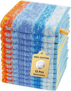 SEMAXE 100% Cotton Washcloths 12-Pack, 13 × 13 Inch Soft Luxury Face Towels – by SEMAXE