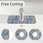 Kitchen Sink Splash Guard，Traditional Moroccan tiles Faucet Mat Sink - Image 5