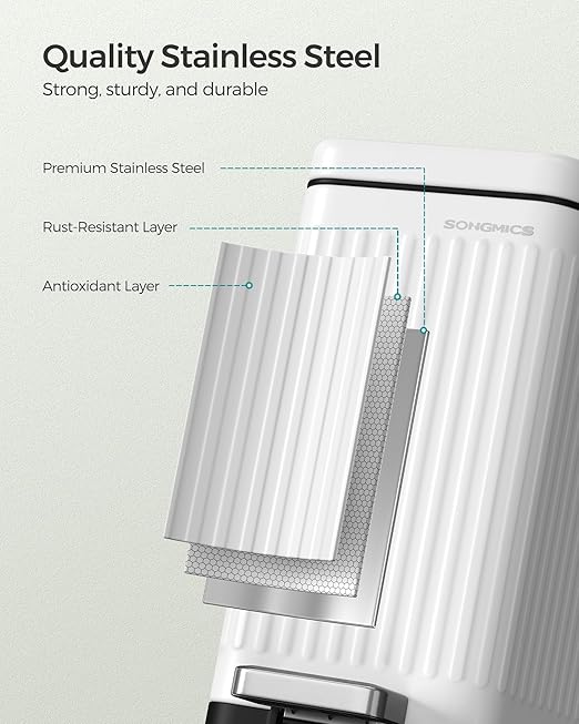 SONGMICS Bathroom Trash Can, 2.6-Gallon Trash Bin - Image 5