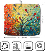 Colorful Spring Tree Bird Dish Drying Mats - Image 2