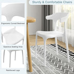 VECELO 4 Pack Plastic Stacking Chairs, Stackable Dining Chairs for Kitchen Restaurant Patio, Portable Indoor Outdoor Use, No Assembly Required, White - Image 6
