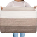 OIAHOMY Extra Large Blanket Basket, 95L Cotton Rope Woven Laundry Basket by MasterofSpaceOptimization