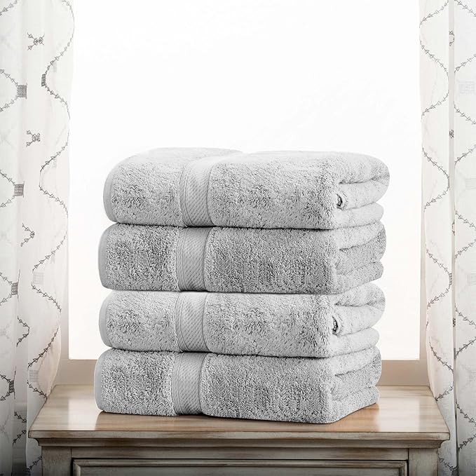Superior Egyptian Cotton Pile Bath Towel Set of 4, Ultra Soft Luxury Towels by SUPERIOR