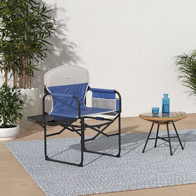 SUNNYFEEL Camping Directors Chair, Heavy Duty,Oversized Portable Folding Chair with Side Table, Pocket for Beach, Fishing,Trip,Picnic,Lawn,Concert Outdoor Foldable Camp Chairs - Image 2