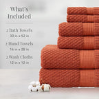NY Loft 100% Cotton Towel Set 6 Piece Towel Set | Super Soft & Absorbent - Image 2