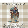 Funny Owl Dish Drying Mat for Kitchen Counter Cute Buffalo Plaid Drying Mat by Unknown