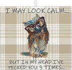 Funny Owl Dish Drying Mat for Kitchen Counter Cute Buffalo Plaid Drying Mat by Unknown