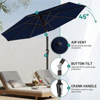 AreShark 9 FT Patio Umbrella for Outdoor, Outdoor Umbrella with Push Button Tilt and Crank, Outdoor Patio Umbrellas with 8 Sturdy Ribs for Market, Garden, Deck, Backyard, Pool (Navy) - Image 5