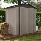 Patiowell 6x4 FT Outdoor Storage Shed, Garden Tool Storage Shed with Sloping Roof and Double Lockable Door, Outdoor Shed for Garden Backyard Patio Lawn, Brown - Image 2