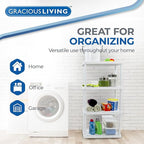 Gracious Living 4 Shelf Knect-A-Shelf Ventilated Light Duty Storage Home Organizer with Adjustable Shelves for Garage, Basement, and Laundry, White - Image 5