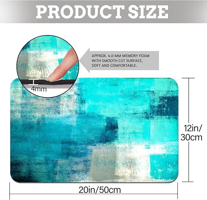 MCALK Turquoise Coffee Mat for Kitchen Counter, Teal Dish Drying Pad - Image 6