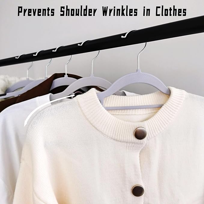 30 Pack Plastic Clothes Hangers- 16.5 Inch Slim Space Saving Hangers - Image 2