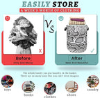Grey White Snake Texture Laundry Hamper Snake Colorful Laundry Basket - Image 3