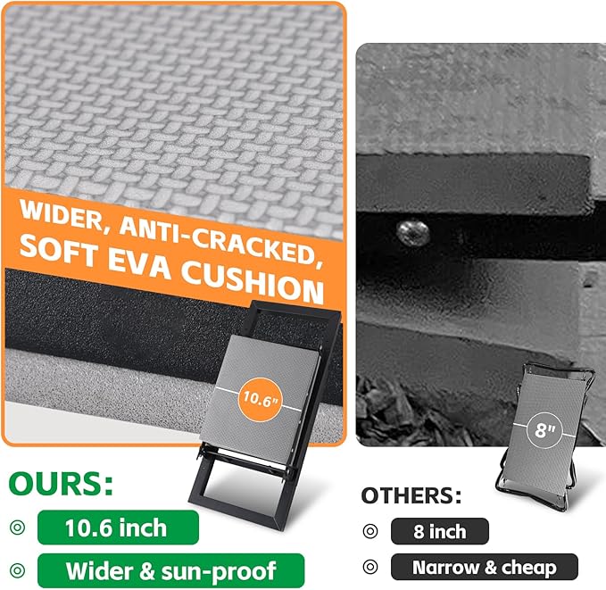 Garden Kneeler and Seat Heavy Duty 500lbs, Anti-Tip Gardening Stools with 10.5” Widen Kneeling Pad for Seniors Gardeners, 2 in 1 Garden Bench for Kneeling and Sitting - Image 5