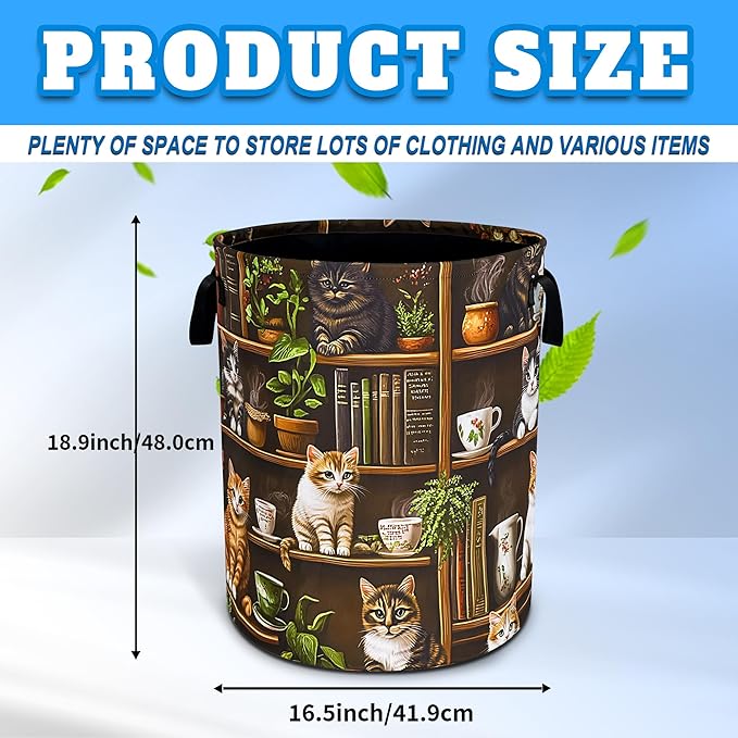 Cute Cat Laundry Basket Bookshelf Animal Oxford Cloth Laundry Hamper Funny - Image 3