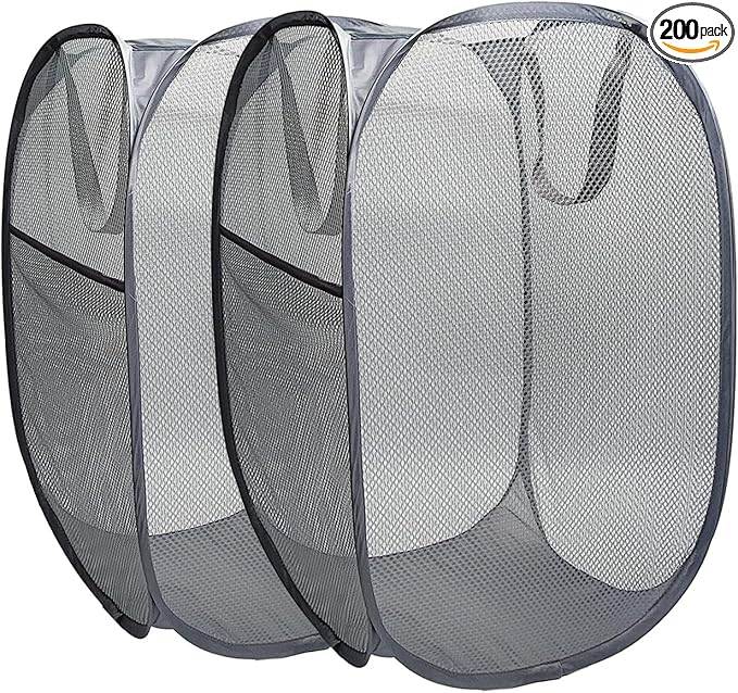 The upgraded pop-up laundry basket features a breathable side pocket mesh design by FOAYACCY