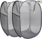 The upgraded pop-up laundry basket features a breathable side pocket mesh design by FOAYACCY