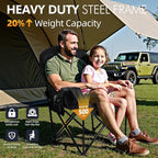 Oversized Camping Chairs for Adults - Heavy Duty Padded Outdoor Folding Lawn XL Camp Chair with Cup Holder Cooler Pockets for Outside Sports Beach Fishing Garden Portable Supports 500lbs, AllBlack - Image 5