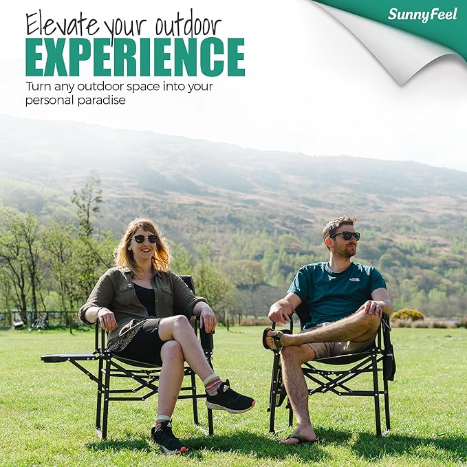 SUNNYFEEL Camping Directors Chair, Heavy Duty,Oversized Portable Folding Chair with Side Table, Pocket for Beach, Fishing,Trip,Picnic,Lawn,Concert Outdoor Foldable Camp Chairs - Image 4